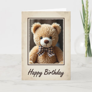 Carte de vœu d'anniversaire avec un animal en pelu