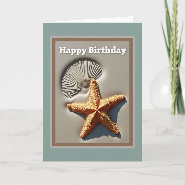 Carte de vœu d'anniversaire Seaside Star (Devant)