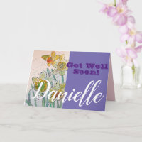 Carte de vœu de rétablissement Fleur de Jonquille 