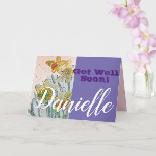 Carte de vœu de rétablissement Fleur de Jonquille 