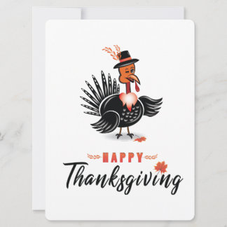 Carte de vœu de Thanksgiving avec un dessin animé