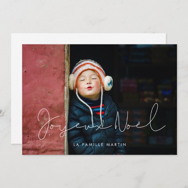 Carte de voeu photo minimaliste Joyeux Noël (Devant / Derrière)