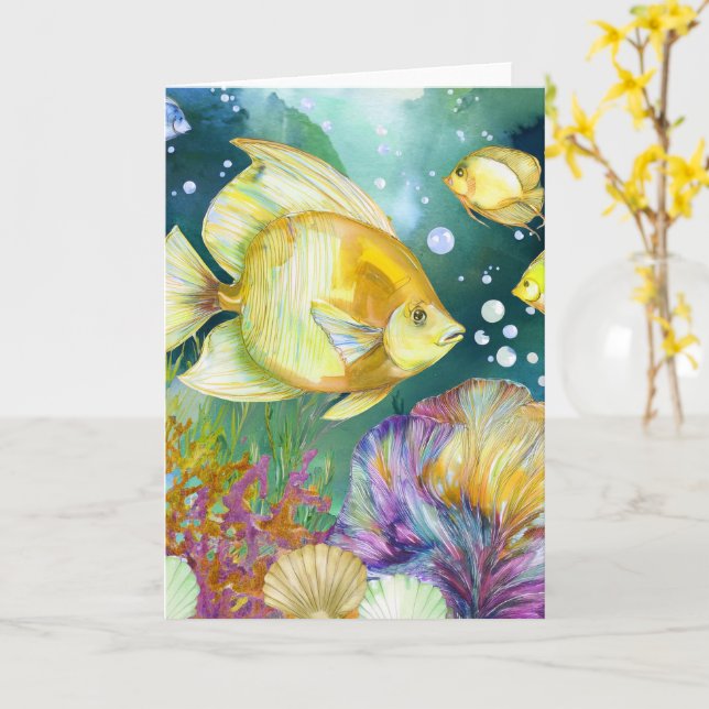 Carte de voeux (Fleur jaune)