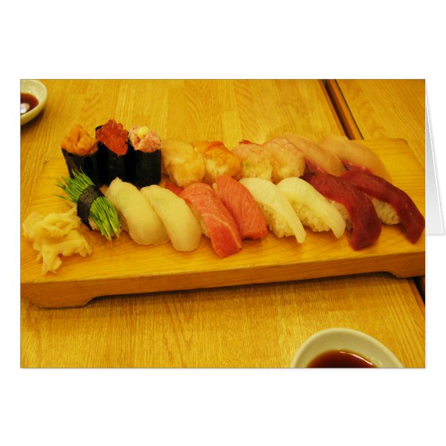 Carte de voeux 司 Sushi 寿 (Devant horizontal)