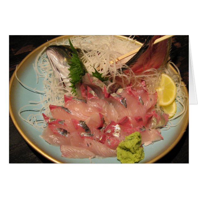 Carte de voeux 身 Sashimi 刺 (Devant horizontal)