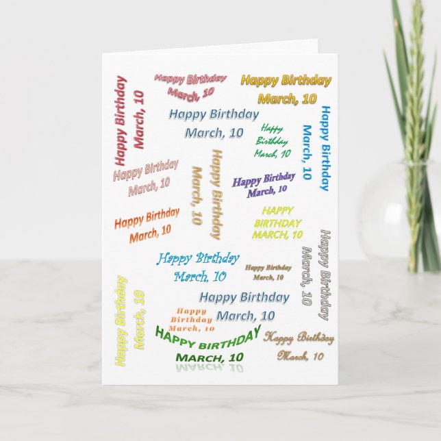 Carte de vœux 10 mars anniversaire (Devant)