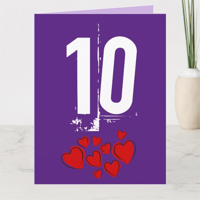 CARTE DE VOEUX 10ÈME ANNIVERSAIRE DE MARIAGE GRAND (Devant)