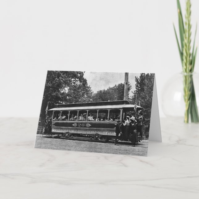 Carte de voeux 1900 ferroviaire de chariot à (Devant)