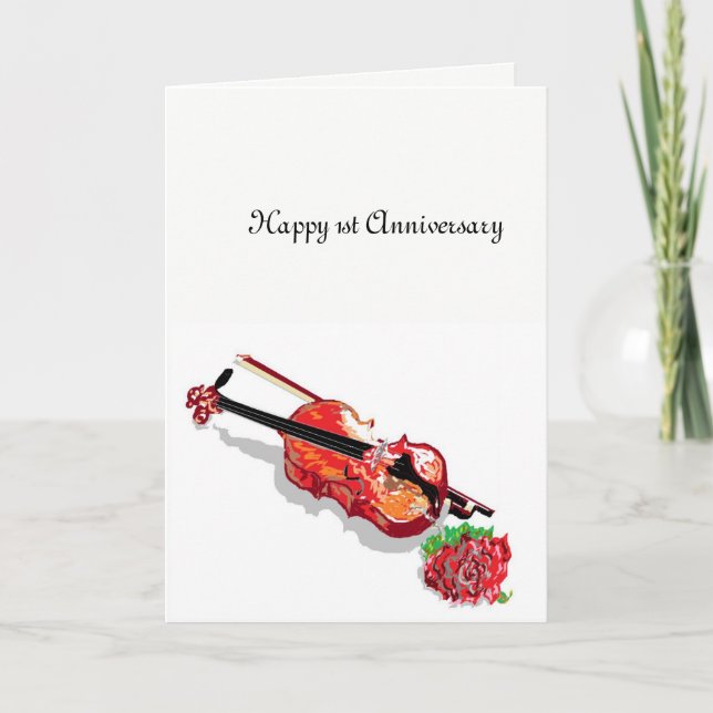 Carte de vœux 1er anniversaire de mariage (Devant)