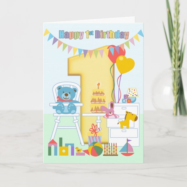Carte de voeux 1er anniversaire, Joyeux premier an (Devant)