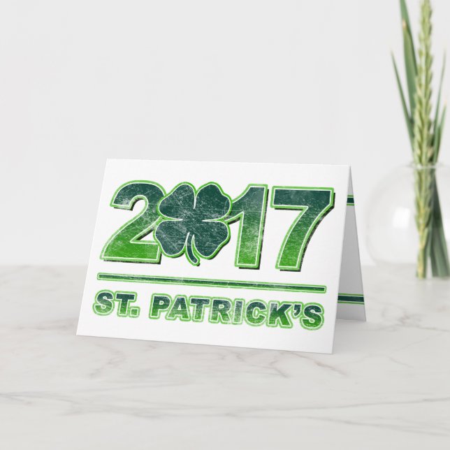 Carte de voeux 2017 de shamrock du jour de St (Devant)