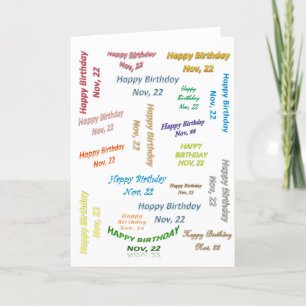 Carte de vœux 22 novembre Anniversaire