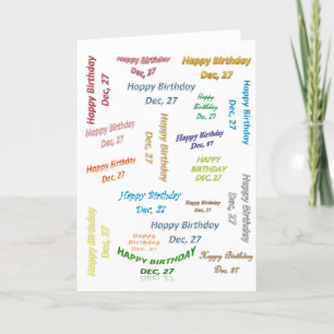 Carte de vœux 27 décembre Anniversaire