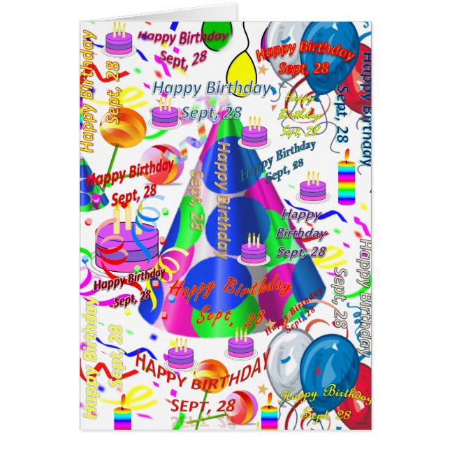 Carte de voeux 28 septembre Anniversaire (Devant)