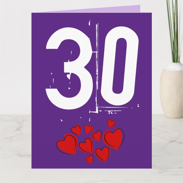 CARTE DE VŒUX 30E ANNIVERSAIRE DE MARIAGE GRANDE C (Devant)