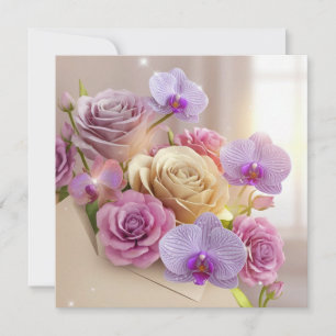 Carte de voeux 3D Splendor Springtime avec Dew-Kis