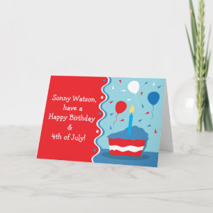 Carte de voeux 4 juillet anniversaire