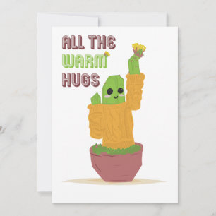 Carte de vœux 5 x 7 Je pense à vous Cactus