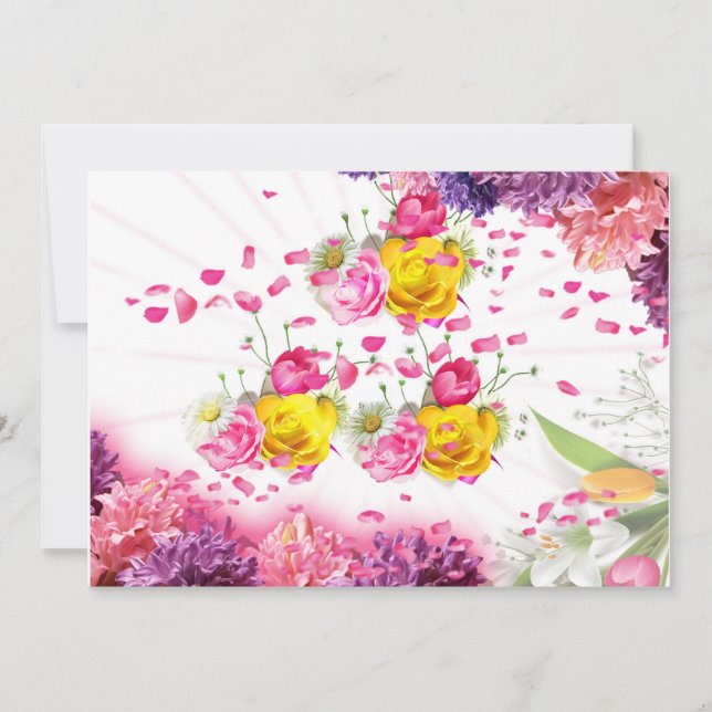 Carte de voeux 5X7 Fleurs (Devant)