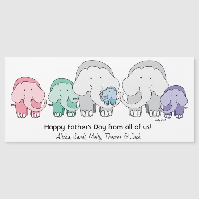 Carte de voeux 6 Elephants Group (Devant)