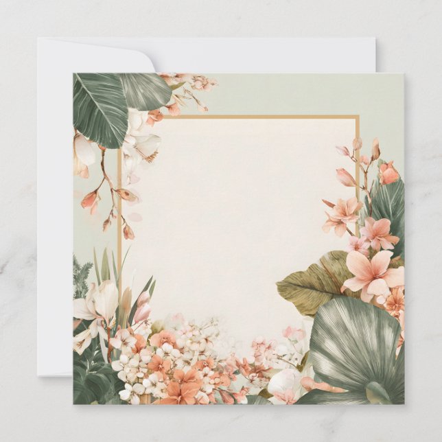 Carte de vœux à cadre floral (Devant)