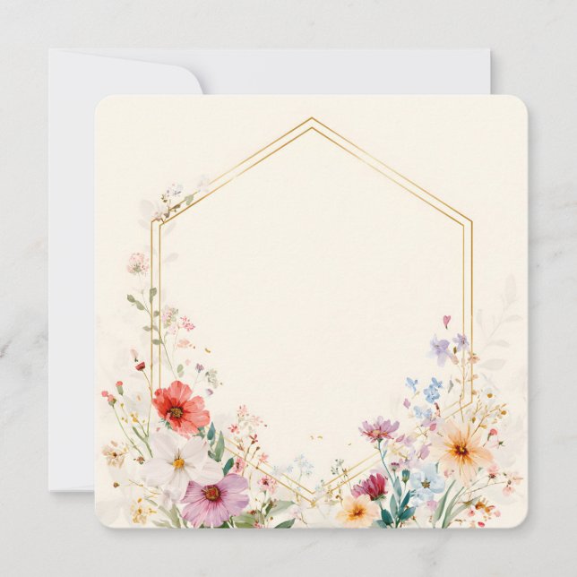 Carte de vœux à cadre floral (Devant)