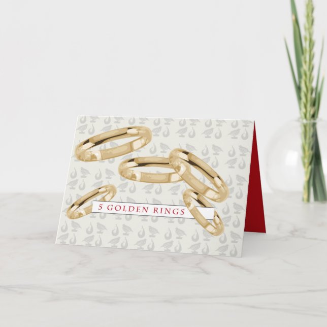Carte de voeux à cinq anneaux d'or (Devant)
