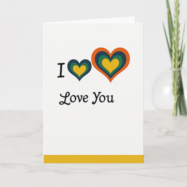 Carte de vœux à cœur superposé « Je t'aime » (Devant)