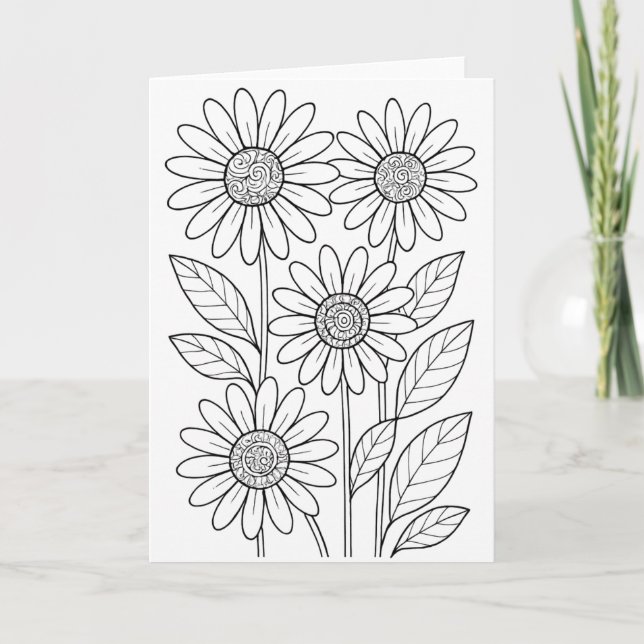 Carte de vœux à colorier – Intérieur vierge (Devant)