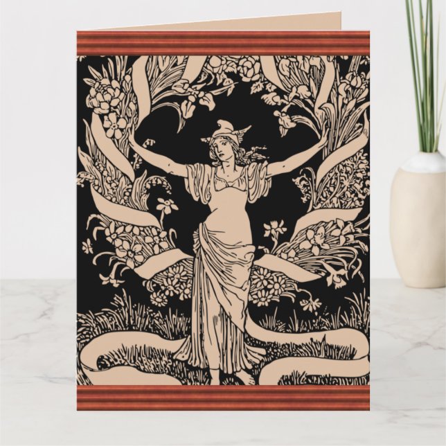 Carte de vœux à couronne florale vintage (Devant)