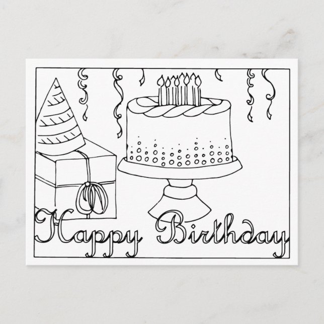 Carte de vœux à dessiner pour un anniversaire (Devant)