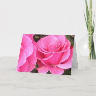 Carte de voeux à deux roses roses