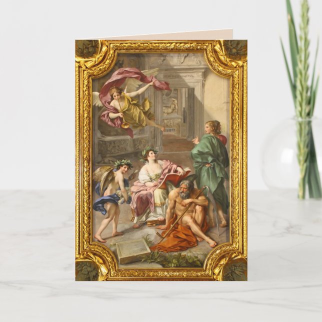 carte de vœux à fresque d'ange (Devant)