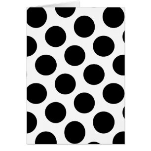 Carte de vœux à gros points blancs et noirs