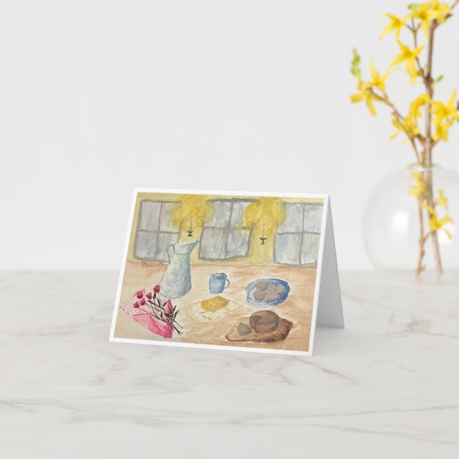 Carte de vœux à la lumière des bougies (Fleur jaune)