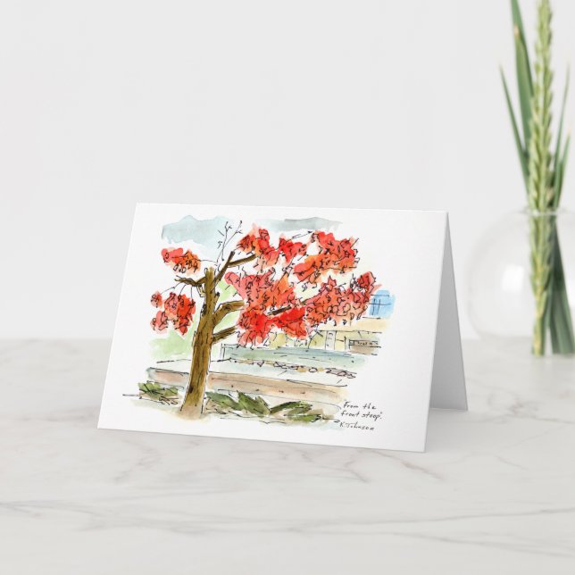 Carte de voeux à l'aquarelle avant (Devant)