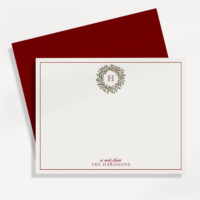 Carte de vœux à monogramme de couronne de vacances (Créateur téléchargé)