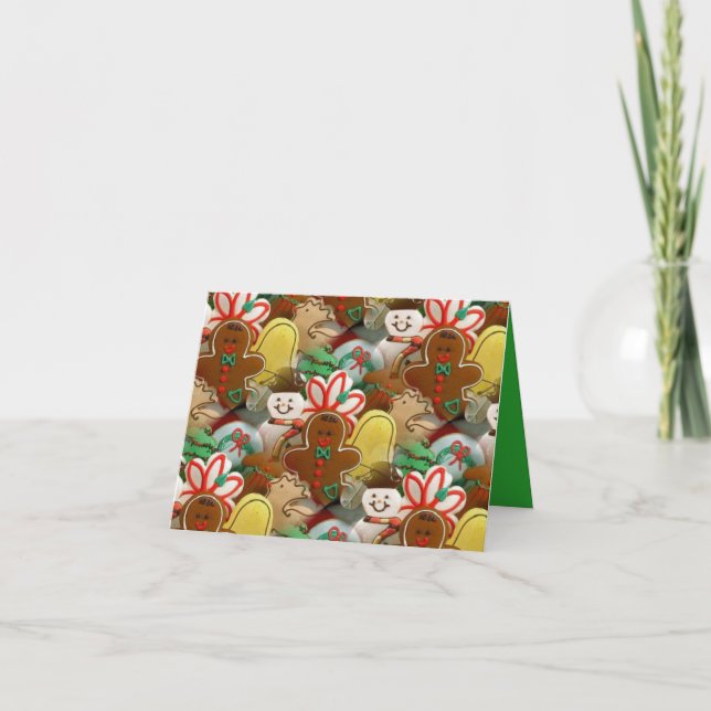 Carte de vœux à motif de biscuits de Noël (Devant)