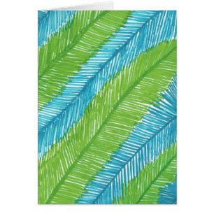 Carte de vœux à motif de feuilles de palmier verte