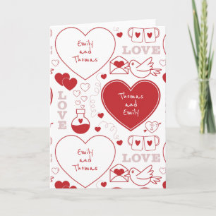 Carte de vœux à motif de la Saint-Valentin - Rouge