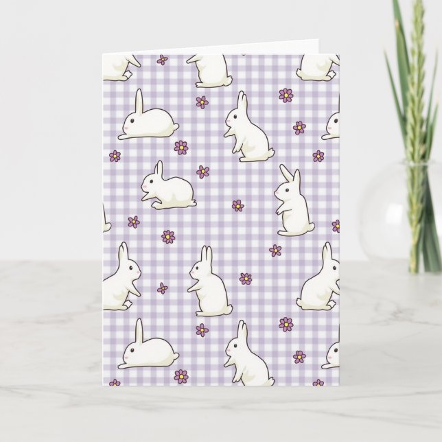 Carte de vœux à motif de lapin mignon (Devant)
