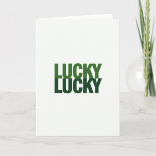 Carte de vœux à motif de mot Lucky Green