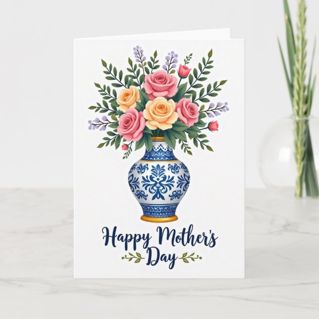 Carte de vœux à motif floral (Devant)