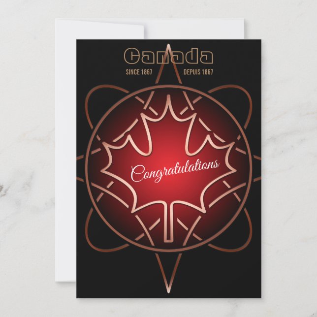 Carte de voeux à plat de la citoyenneté canadienne (Devant)