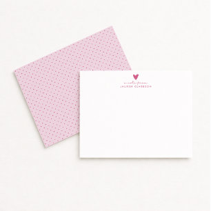 Carte de vœux à pois et cœur rose pour la Saint-Va