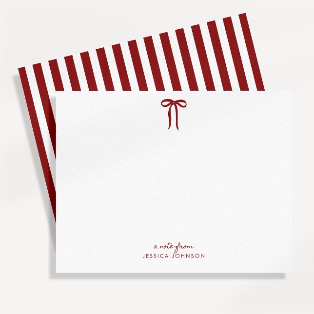 Carte de vœux à rayures rouges et nœud pour les fê (Créateur téléchargé)