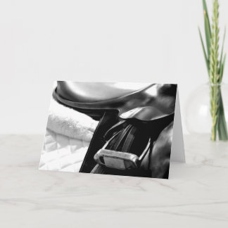 Carte de voeux à selle de cheval blanche