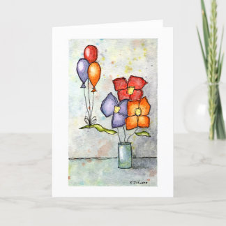 Carte de voeux à trois fleurs à bulles