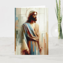 Carte de voeux Abstrait de Jésus Portrait