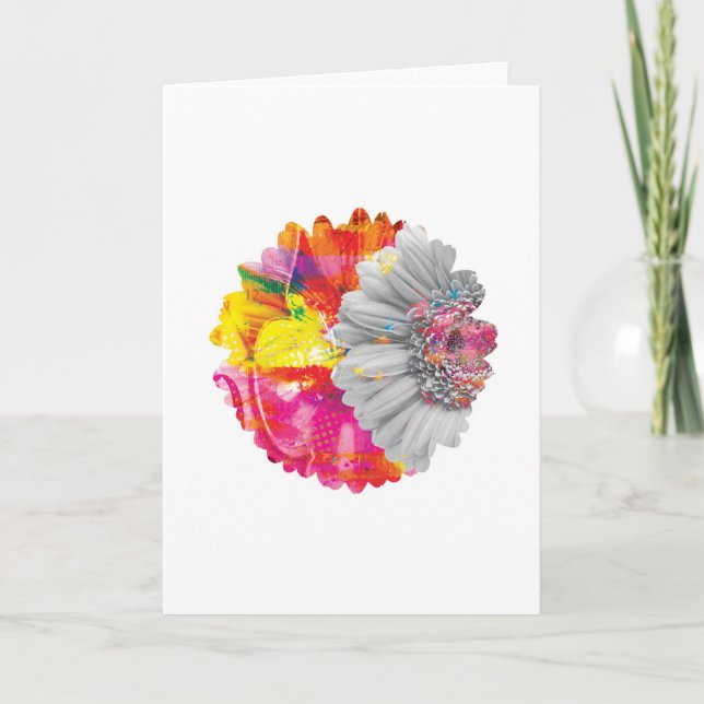 Carte de voeux Abstraite Arty Floral (Devant)
